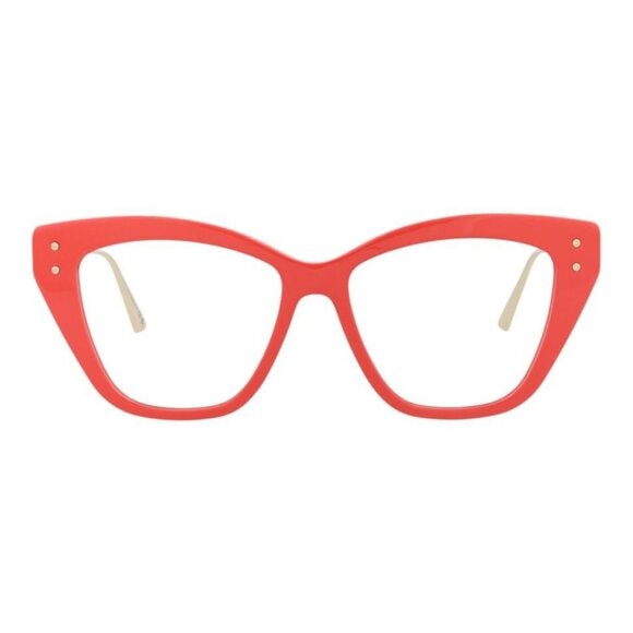 Dior Womens Cat Eye Red Gold Transparent Fashion Designer Eyewear - Picture 1 of 4